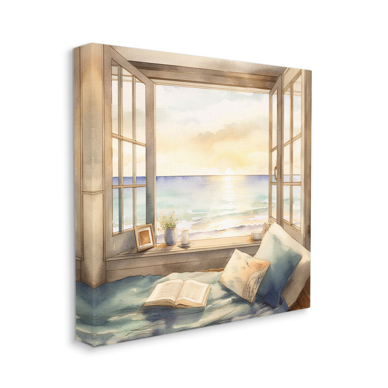 " Highland Dunes Beach Window View ", 24" H x 24" W x 1.5" D