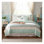 Ensemble d'édredon 9 pièces - Ensemble de literie pour grand lit turquoise avec édredon, jupe de lit, taies décoratives et coussins décoratifs | Style maison de campagne