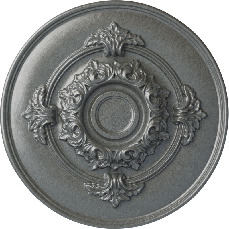 Médaillon de plafond Endurathane Katheryn, DO 14 1/2 po x P 2 3/4 po (convient aux auvents jusqu'à 2 1/8 po), fini désert Gobi peint à la main