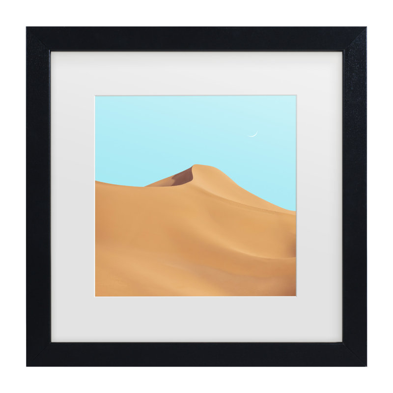 Art encadré de dunes de Zouline, H 13 po x l 13 po, Noir, noir, noir, noir