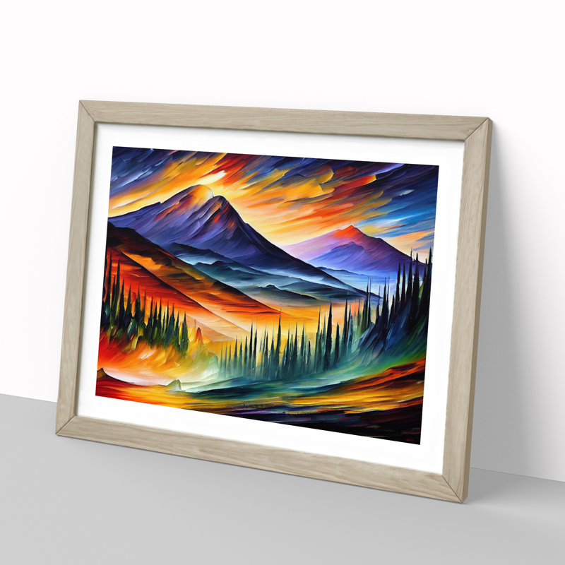 Mountain View Vol.6 Abstract - Framed Print, 34cm H x 46cm W x 2cm D, Oak Framed