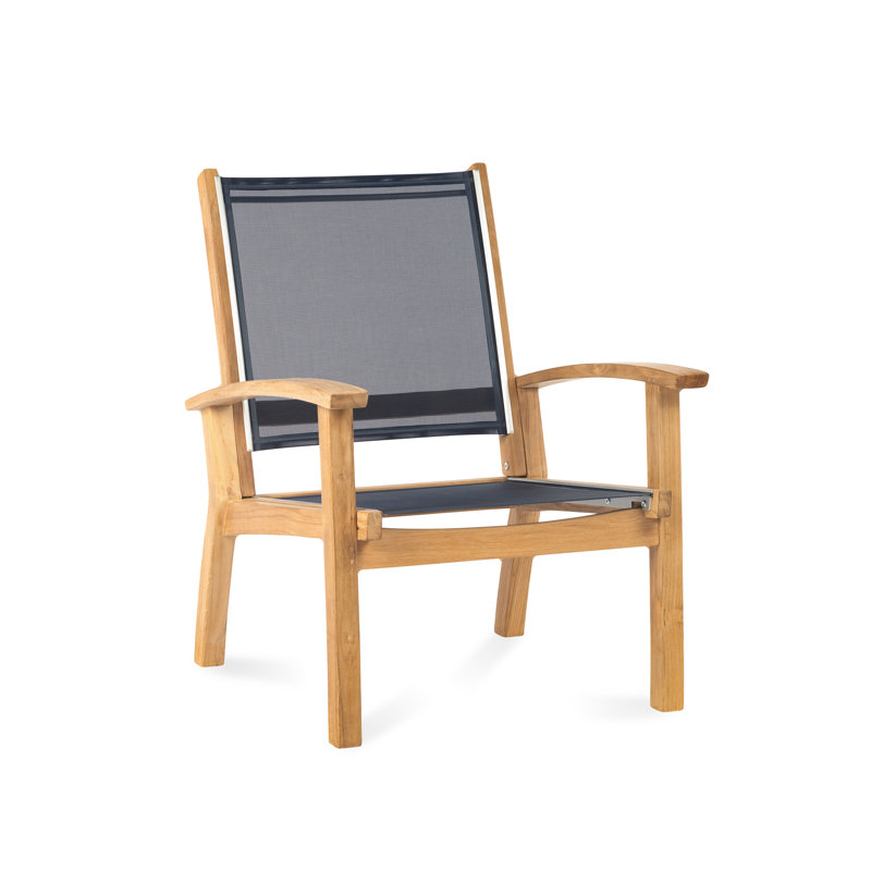 Barbados Outdoor Teak Lounge Chair, Canvas Navy Sunbrella® Canvas