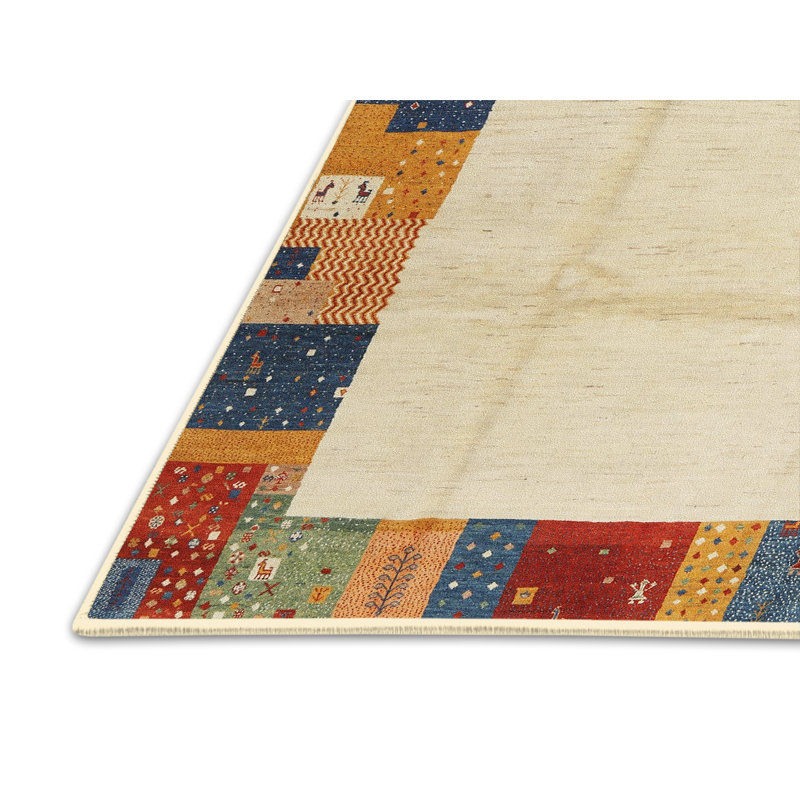 Tapis brun/vert/gris zone contemporaine, Rectangle 2 pi x 4 pi