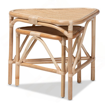 Triangular End Table With Nesting Design