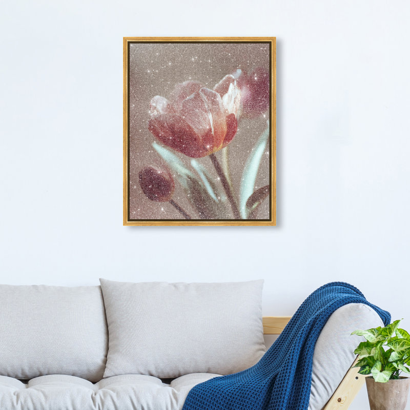Muse of Spring Floral & Botanical Canvas Print by Oliver Gal, Black Frame, 16 x 20, 17"H x 21"W, Gold Floater Frame