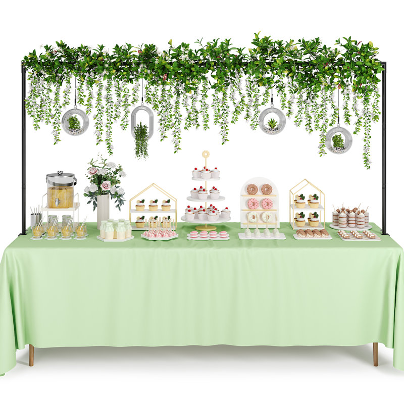Support de tringle à suspendre au-dessus de la table avec pinces réglables de 28 à 43,5 po pour les décorations de fête de mariage