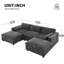 Canapé modulaire 86,5 po en forme de U avec poches de rangement et 2 repose-pieds mobiles, canapé en nuage de chenille 5 places-205142935