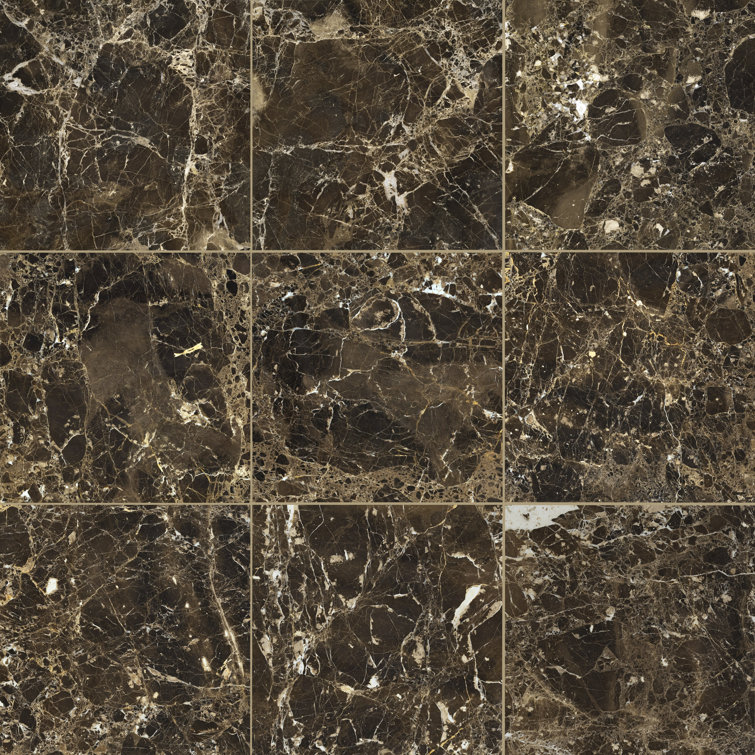 Mohawk® Emperador Dark 18 x 18 Marble Floor and Wall Tile