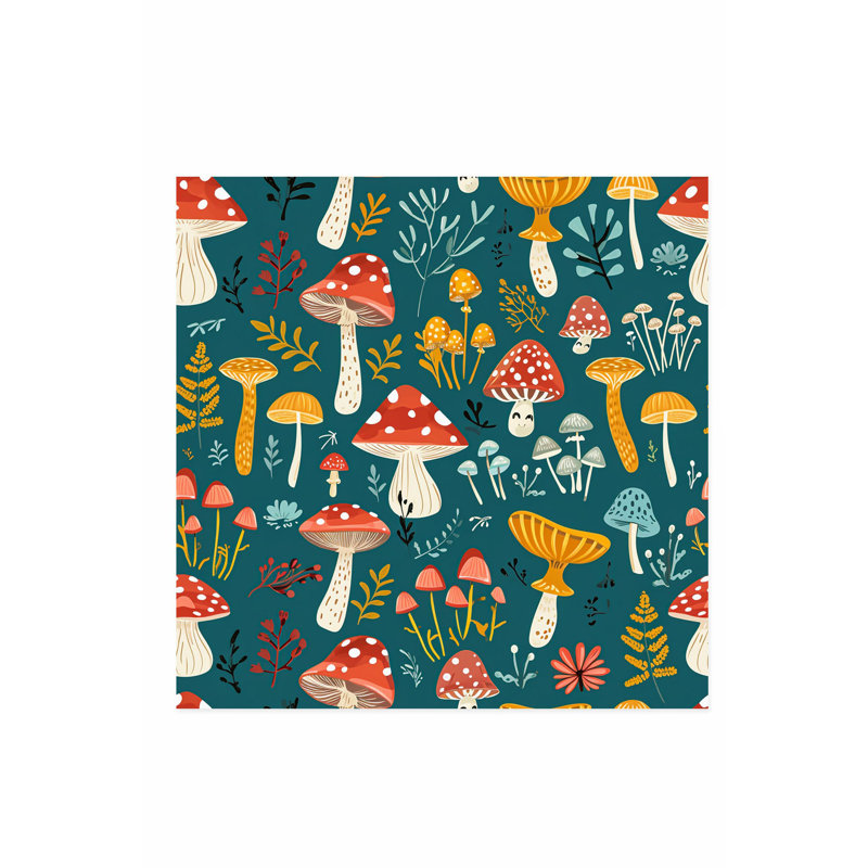 «Botanical Mushroom Dream III», reproduction d'art moderne sans cadre, H 28 po x l 28 po