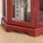Lighted Corner Curio Cabinet With Tempered Glass Doors & Shelves - Elegant Cherry Display Case With Bulb For Living Room & Bedroom Décor- Cherry