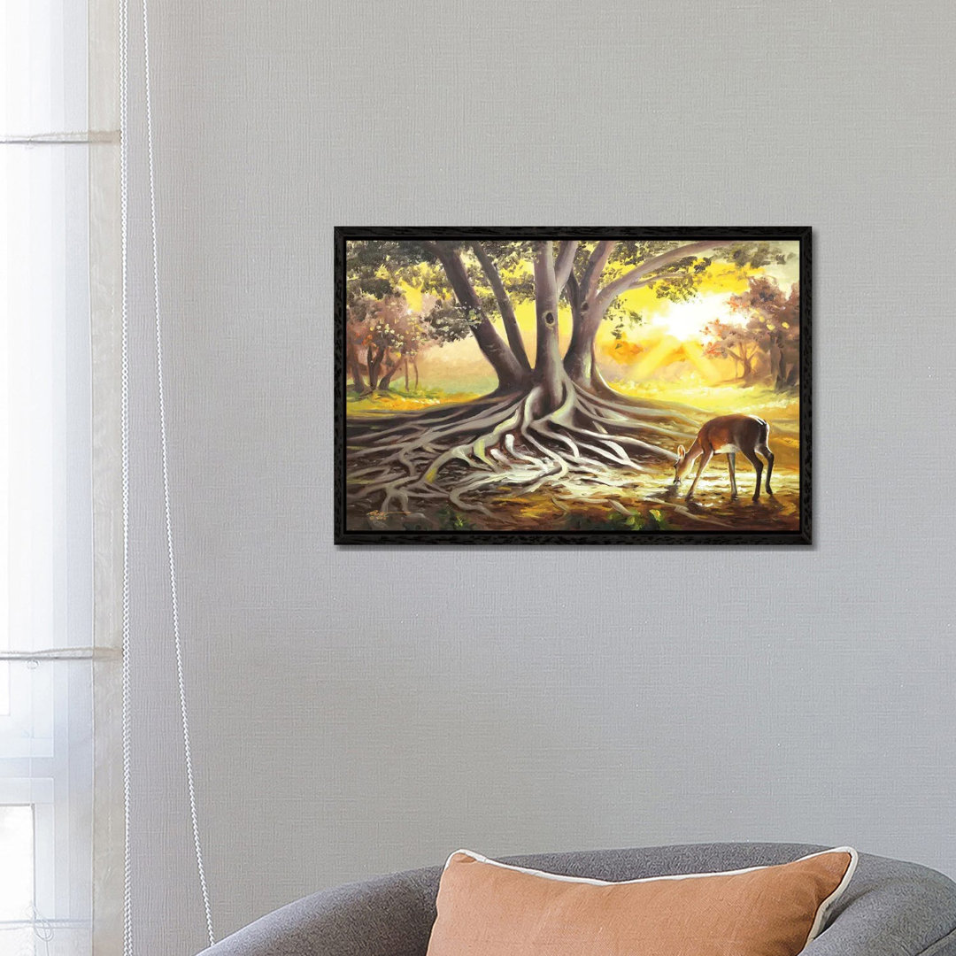 Deer By A Banyan Tree von D. "Rusty" Rust - Gallery-Wrapped Canvas Giclée on Canvas