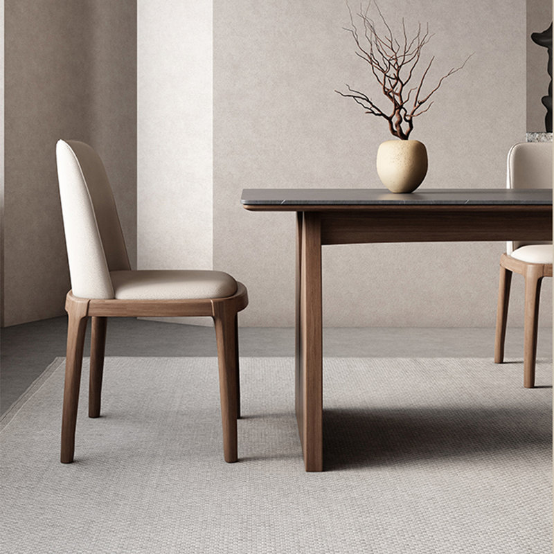Sintered stone rectangular dining table set, 29.53"H x 70.87"L x 31.5"W