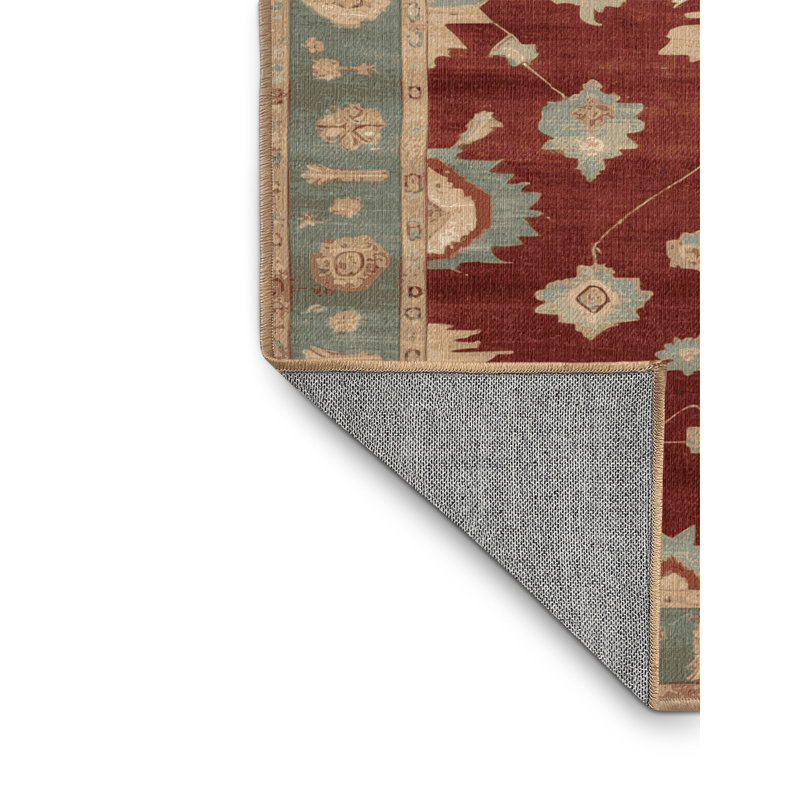 Machine Washable Overdyed Brown Area Rug, Round 8'