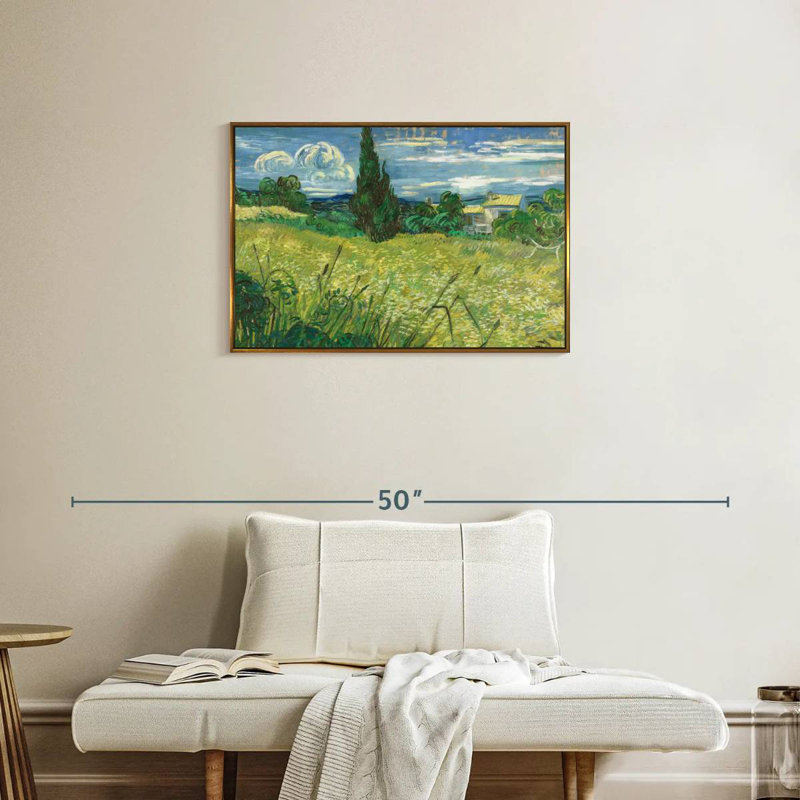 Champ vert 1889, Floating Frame Gold, 31 po x 21 po