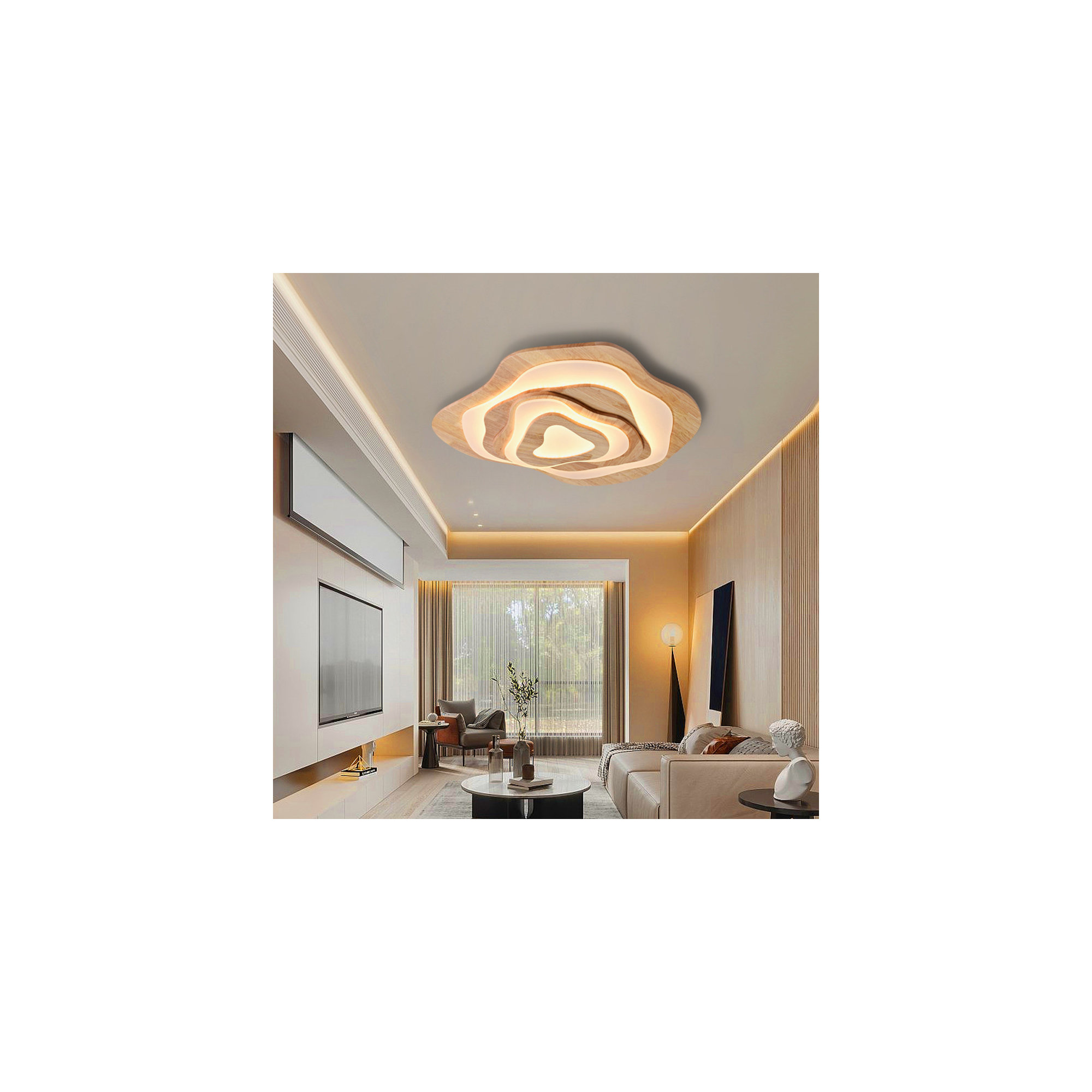 Single Light Acrylic LED Flush Mount, 3.54" H x 31.49" W x 31.49" D