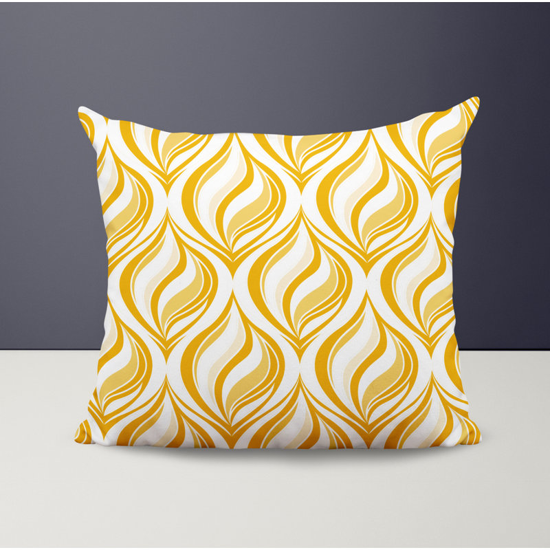 Housse et insert de coussin décoratif en polyester, L 15 po x H 15 po, Jaune