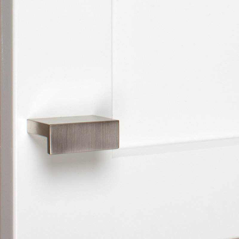 3/2" Length Rectangular Knob Multipack, Satin Nickel