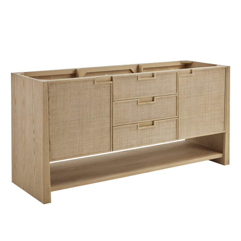 Solene 72'' W Double Vanity, White Zeus Quartz, 8" Centers