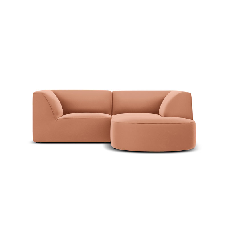 Adoraim 3 Seater Velvet Corner Sofa , Right Hand Facing, Pink