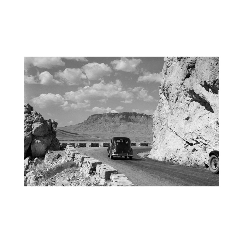 1930S-1940S Car Driving on Mountain Road in Yellowstone National Park Near Cody Wyoming USA 1 Piece Wrapped Canvas Wall Art