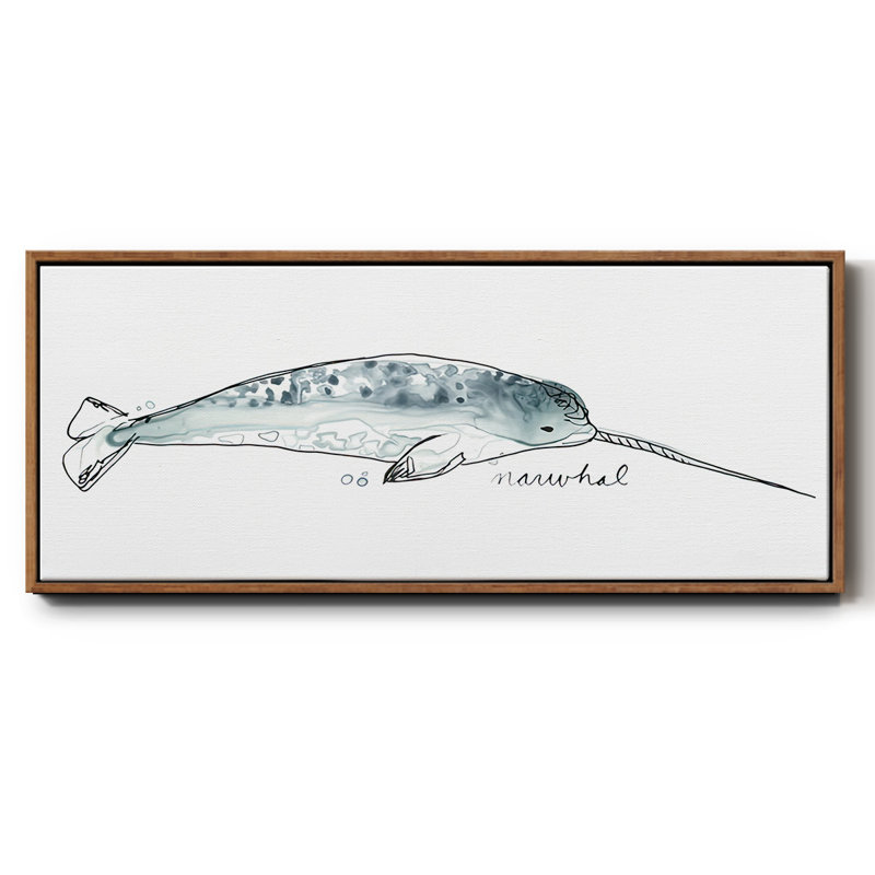 Baleine III - toile encadrée, H 20 po x l 50 po