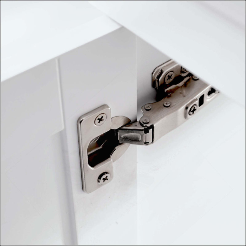 Meuble-lavabo autoportant de style Shaker avec lavabo en céramique, 4 tiroirs à fermeture en douceur et 2 portes à fermeture en douceur (robinet non inclus)