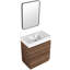 Meuble-lavabo de 30 po avec lavabo simple. Armoire encastrée moderne, double tiroir. Autoportante, bois d'ingénierie, brun. Commode autoportante scintillante à 2 tiroirs. Décoration enchanteresse-121099793-121099795