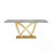 Modern Faux Marble Dining Table with Polished Edges and Mirrored Finish Stainless Steel Base, Ideal for 6-8 People-1406685071-1406685069