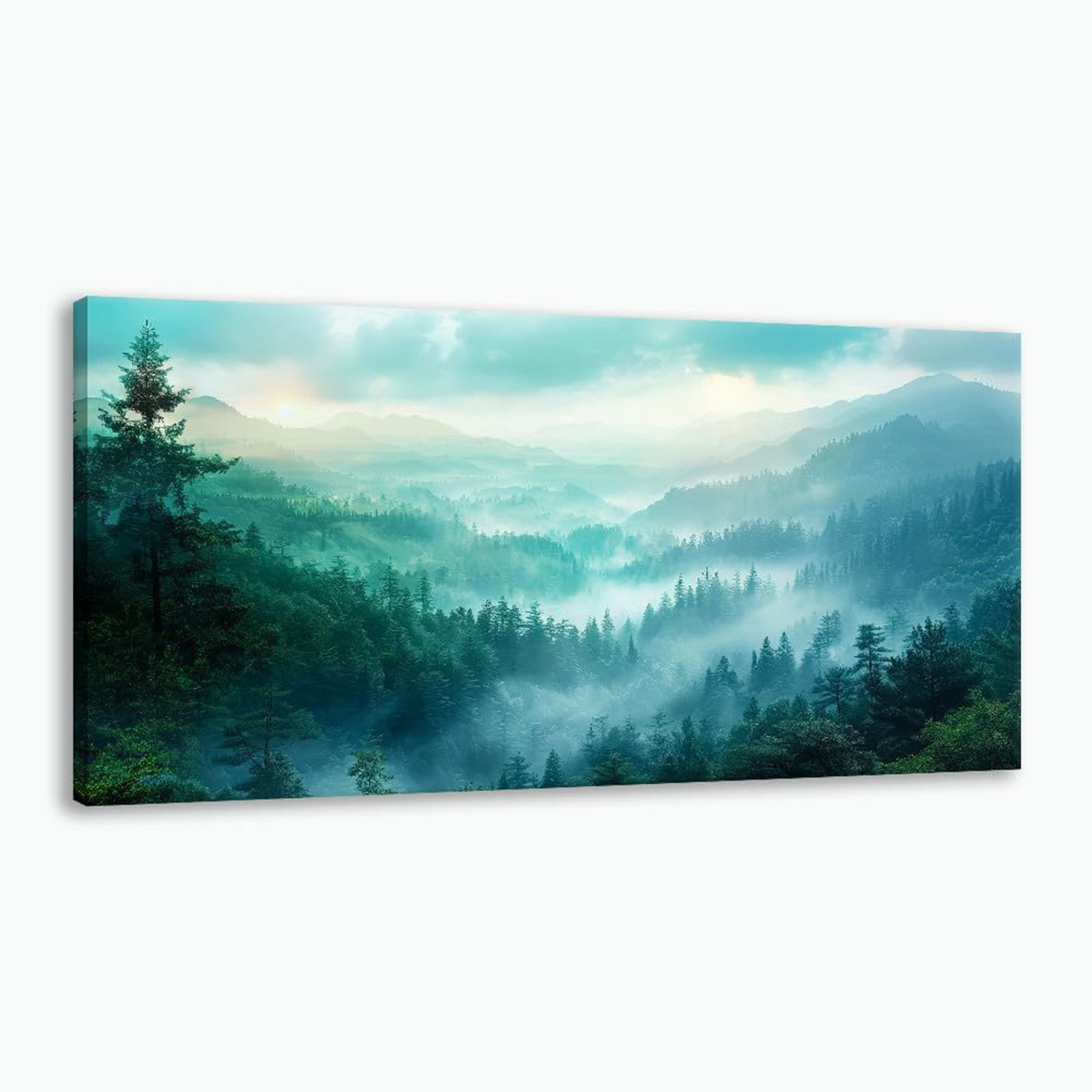 Millwood Pines Misty Forest Canvas Wall Art Foggy Mountain Sunrise ...