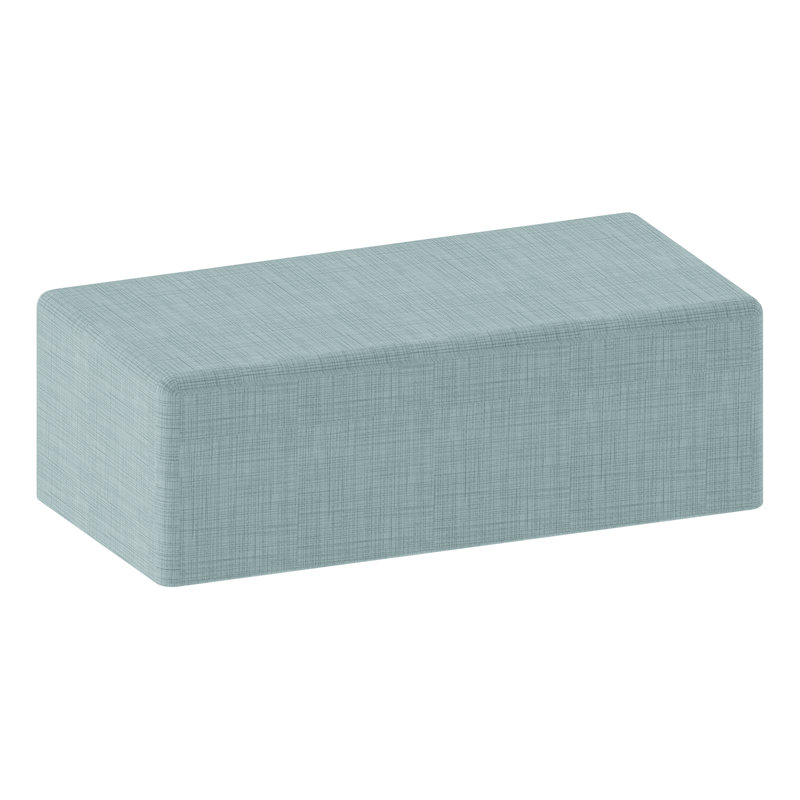 Tabouret rectangulaire modulaire de Learniture, H 14 po x l 36 po x P 18 po, Oui, Quadrillé bleu