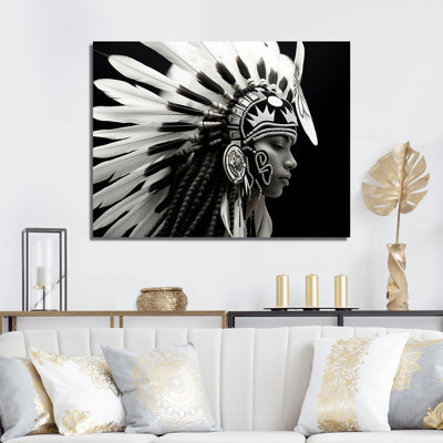 «Native Spirit» noir et blanc sur toile