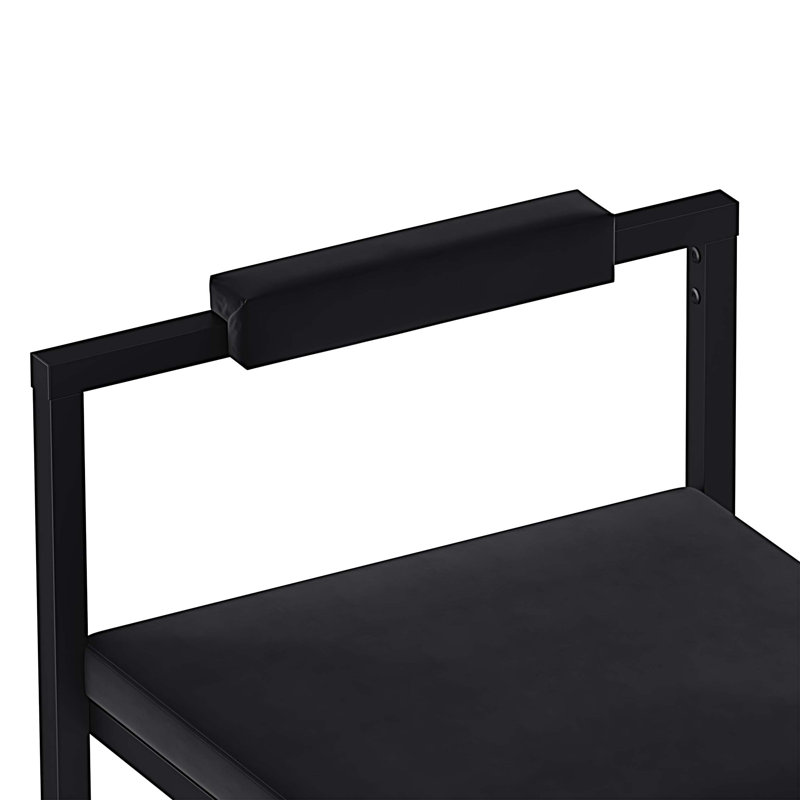 Tabourets de bar à hauteur de comptoir en velours avec dossier bas, Noir, Gris foncé