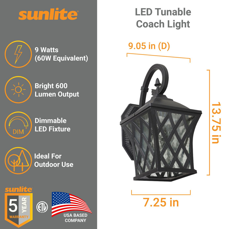 Luminaire d'extérieur à DEL Sunlite 81300, multi-volt, 600 lumens, couleur sélectionnable, à intensité variable