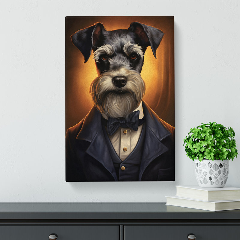 Schnauzer Classicism - Wrapped Canvas Print, 50cm H x 35cm W x 3cm D
