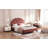 Charming Velvet Upholstered Platform Bed With Artistic Headboard For Cozy Sleep-399015318-399015321
