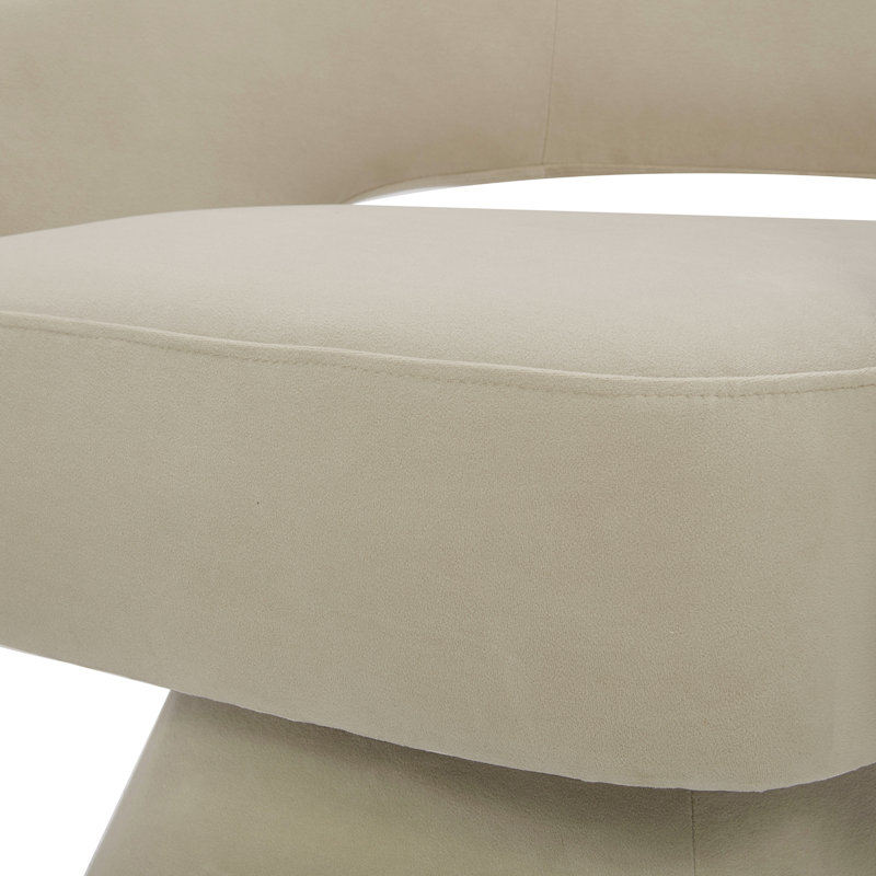 Fauteuil d'appoint pivotant Bhupendra, Velours gris crème
