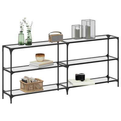 Console Table Clear Glass, Stainless Steel