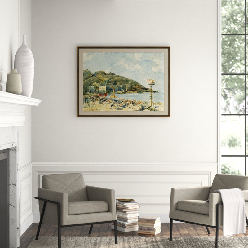 Cote D'azur Giclee Print, Brown, 38.5" H x 50.5" W x 1.25" D, Beige