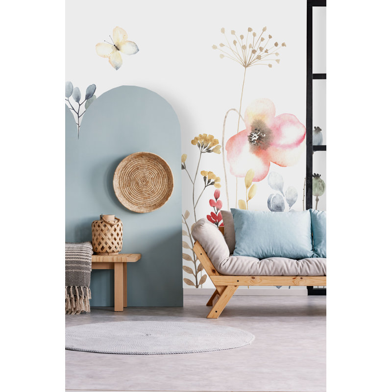 Floral Wall Mural, 10.41" L x 125" W, Paper