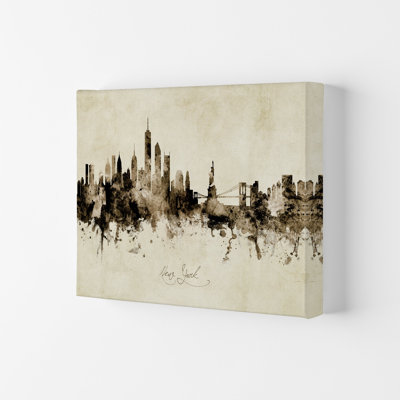 New York Skyline Vintage by Michael Tompsett - Print