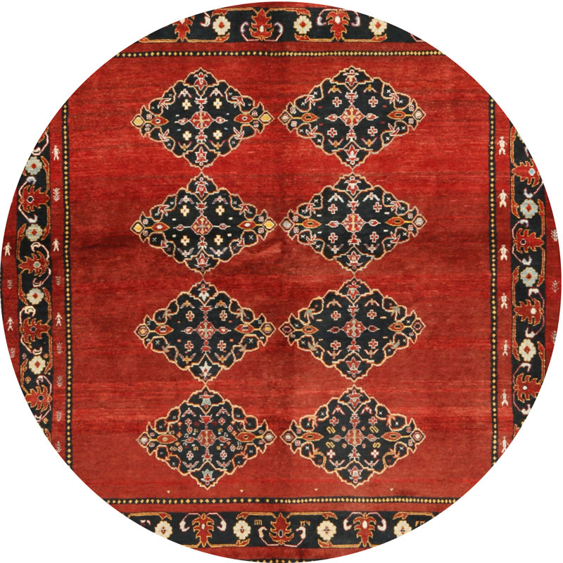 Tapis brun/gris zone contemporaine, Rond 7 pi