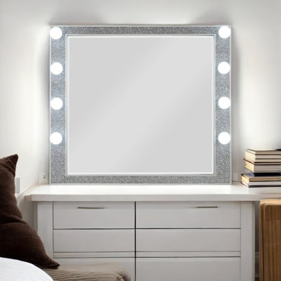 Miroir Sliverfluff avec finition champagne et lumière avec miroir