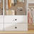 White Modular Closet Organizer System with 2 shelves 4 drawers and 6 rods