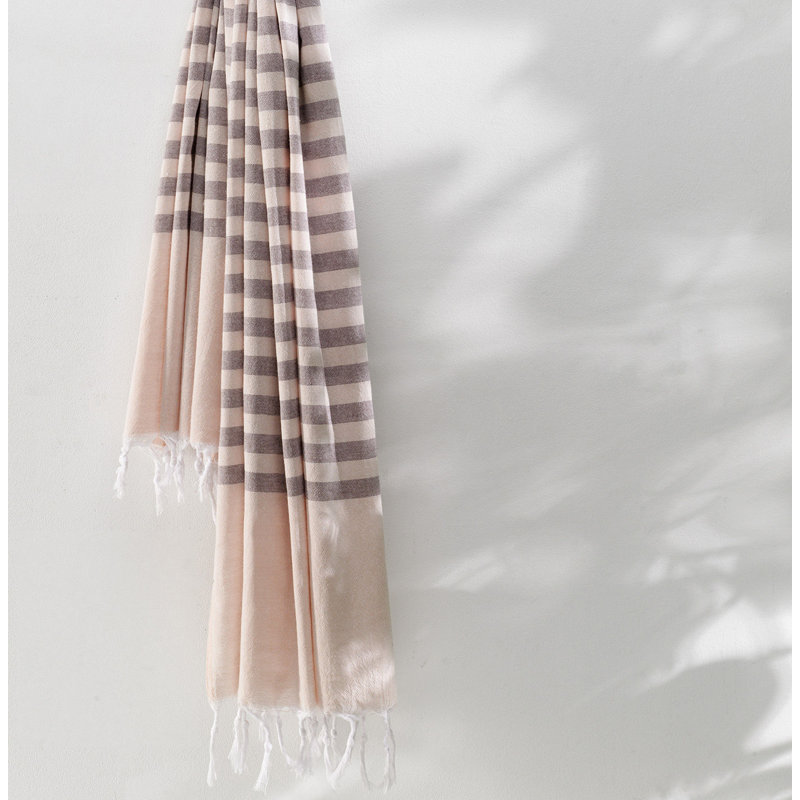 Premium 100% Cotton Fouta Beach Towel, 35.4 x 66.9 inches | High Water Absorbent, Soft & Lightweight (4.8 oz/sq ft) | Machine Washable, Chic Brown Color | Perfect for Beach, Pool, or Spa Use