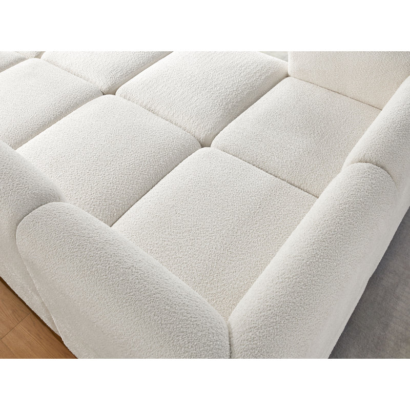 Canapé modulaire rembourré 6 pièces 6 pièces, Polyester blanc