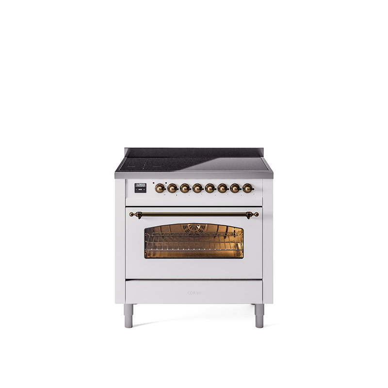 ILVE Nostalgie II 36 in Induction Range, White/Bronze