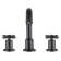 Uomo 8” Widespread Cross Handle 3-Hole Bathroom Faucet In Matte Black