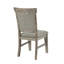 Chaise d'appoint de salle à manger de style rustique pour 2 personnes - structure en bois massif, dossier et siège rembourrés gris (2 pièces), bois, revêtement, attrait naturel-2141234719