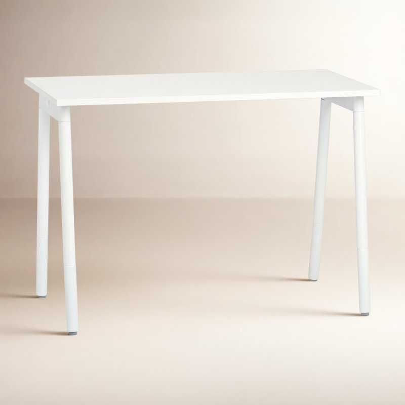 Series A Metal Base Writing Desk, White, 47"L x 27"D x 29"H