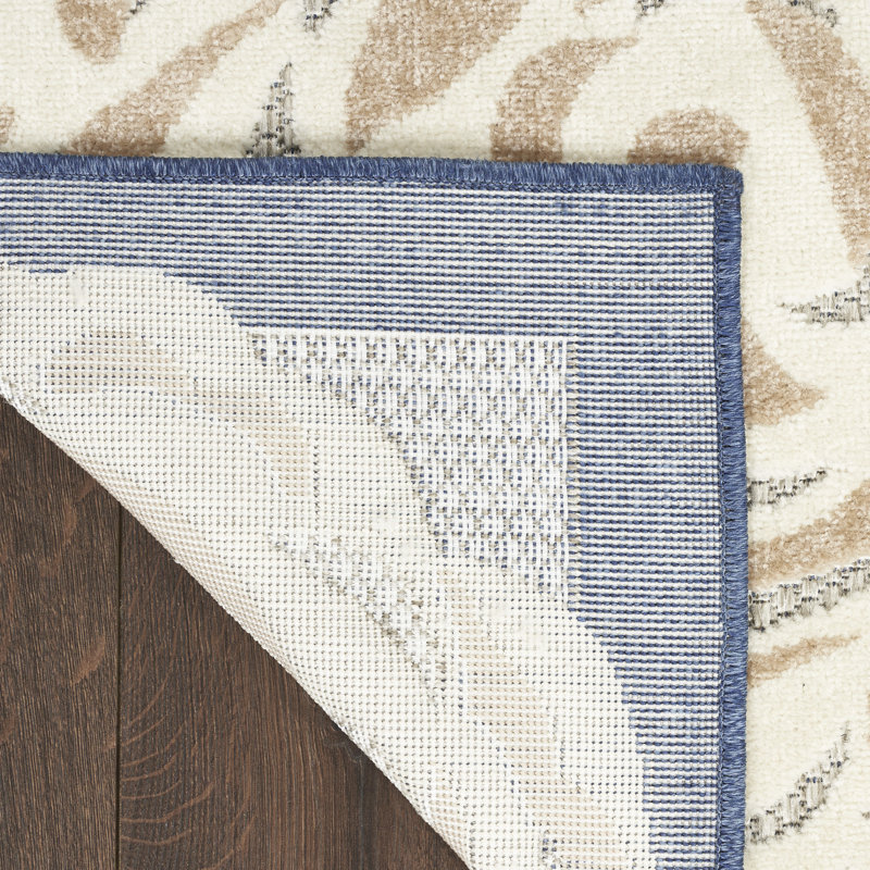 Tapis intérieur / extérieur bleu / gris Allijah, Rectangle 7 pi 10 po x 10 pi 6 po